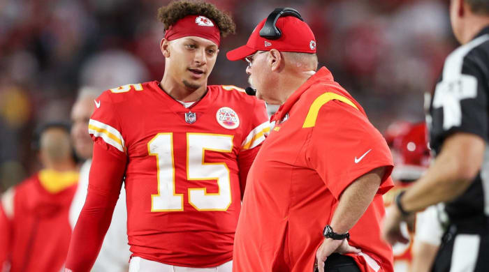 Chiefs head coach Andy Reid and quarterback Patrick Mahomes are the No. 1 QB-coach duo in Sports Illustrated's ranking.